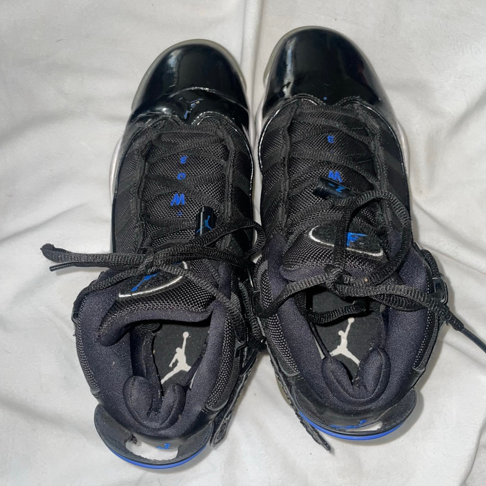 Men's Jordan 6 Rings 'Space Jam' Black Blue Shoes Size 8 Patent Leather - Picture 9 of 11